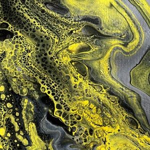 ‘Buzz of the Bee’ Original acrylic pour painting